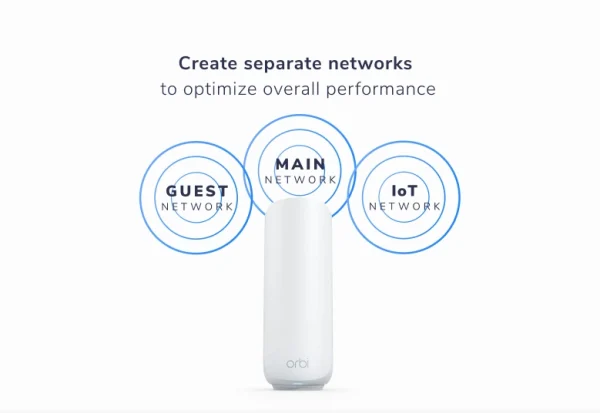 NETGEAR Orbi 370 Series Dual-Band WiFi 7 Mesh Network System for Home (RBE373) – Wireless Router + 2 Extenders, Security Features, 5 Gbps, Covers 6,000 sq.ft., 70 Devices, 2.5GB Internet Port, BE5000, RBE373-100EUS - Image 4