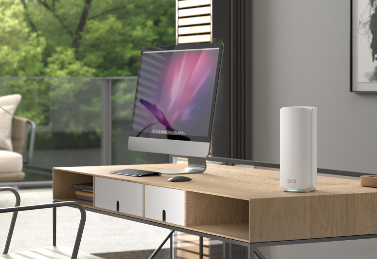 NETGEAR Orbi 870 Series Tri-Band WiFi 7 Mesh System (RBE873) – Router + 2 Satellite Extenders, Security Features, Up to 21 Gbps, Covers Up to 9,000 Sq. Ft., 150 Devices, 10 Gig Internet Port, BE21000, RBE873-100EUS