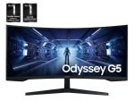 Samsung Odyssey G5 G55T 34 Inch QHD Curved Gaming Monitor, VA Panel, 165Hz Refresh Rate, 1ms Response Time, HDR10, AMD FreeSync Premium, Black, LC34G55TWWNXZA