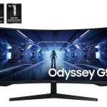 Samsung Odyssey G5 G55T 34 Inch QHD Curved Gaming Monitor, VA Panel, 165Hz Refresh Rate, 1ms Response Time, HDR10, AMD FreeSync Premium, Black, LC34G55TWWNXZA