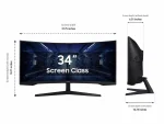 Samsung Odyssey G5 G55T 34 Inch QHD Curved Gaming Monitor, VA Panel, 165Hz Refresh Rate, 1ms Response Time, HDR10, AMD FreeSync Premium, Black, LC34G55TWWNXZA - Image 5