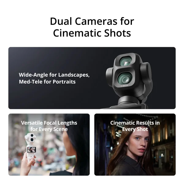 DJI Osmo Pocket 4P Dual-Lens Pocket Gimbal Camera, 4K/240fps Slow Motion, In-Camera Live Photo Support, Up to 12× Zoom, Black - Image 2