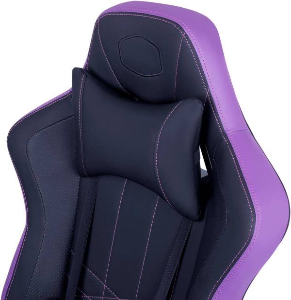 Cooler Master Caliber E1 Ergonomic Chair with Fixed Armrests and Head/Lumbar Support, Black+Purple, CMI-GCE1-PR - Image 5