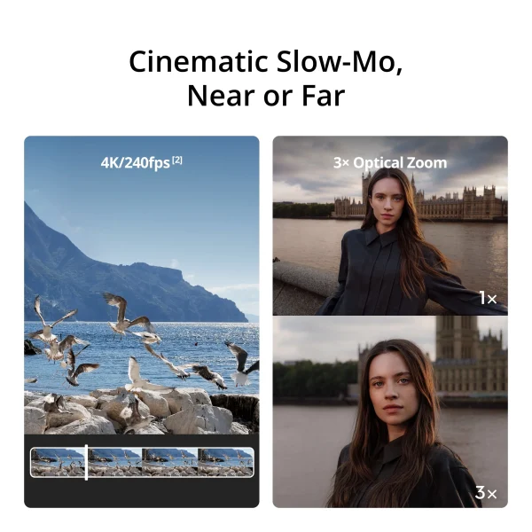DJI Osmo Pocket 4P Dual-Lens Pocket Gimbal Camera, 4K/240fps Slow Motion, In-Camera Live Photo Support, Up to 12× Zoom, Black - Image 4