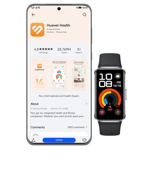Huawei Band 10, AI Fitness Monitoring, Sleep Analysis, Emotional Wellbeing Assistant, Pink Strap - Image 6