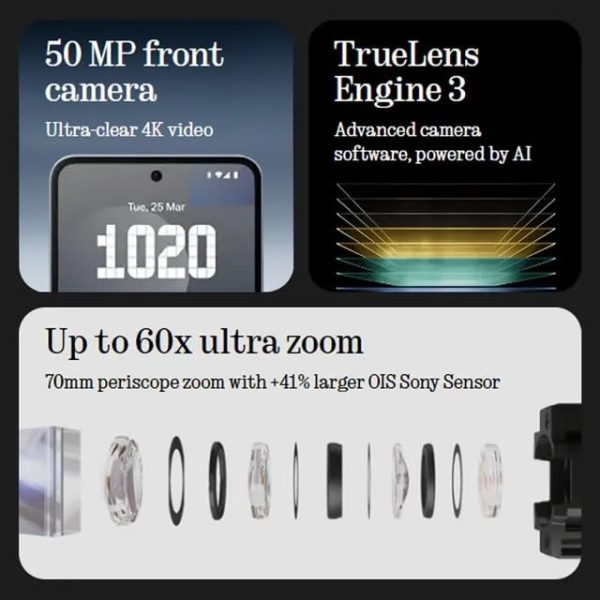 Nothing Phone 3a Pro, 12 GB RAM, 256 GB Storage, 7s Gen3 | Octa Core Processor, 50MP (Main) + 50MP (3X Periscope)+ 8MP (Ultra-Wide) Rear Camera, 5000 mAh Battery, Black - Image 3