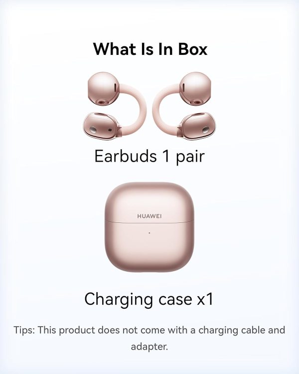 Huawei FreeClip 2, Open-Ear Headphones, Wireless Bluetooth Headphones, Especially Lightweight for All-Day, 38 Hours Battery Life, iOS & Android, IP57, Rose Gold - Image 3