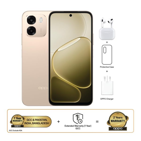 OPPO A6 5G Mobile Phone, MediaTek Dimensity 6300 Processor, 8GB RAM, 256GB SSD, 120Hz Ultra Bright Display, 7000mAh Battery, Waterproof Rated IP69, IP68, IP66, Gold - Image 3