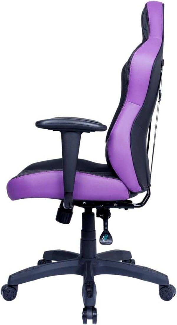 Cooler Master Caliber E1 Ergonomic Chair with Fixed Armrests and Head/Lumbar Support, Black+Purple, CMI-GCE1-PR - Image 8