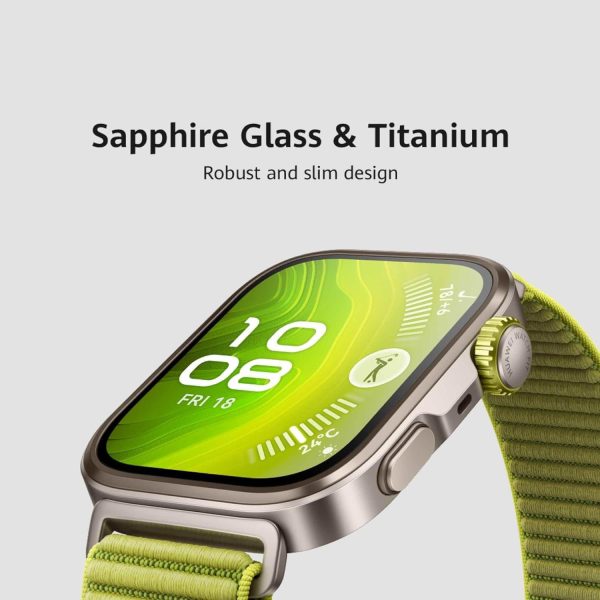 Huawei Watch FIT4 Pro Smartwatch, 1.82" Sapphire Display Titanium Alloy Bezel, Up to 10-Day Battery Life, Dual Band GPS, Golf Courses map, 40 m Free Diving, Compatible with Android iOS, Green - Image 5