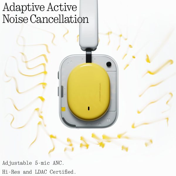 Nothing Headphone (a) 2026 New, Adaptive Active Noise Cancelling Headphones, Wireless Over Ear Bluetooth 5.4 ANC Headset with LDAC Hi-Res, 5 HD Mics Ultra Bass via APP, 135 Hours Playtime, White - Image 6