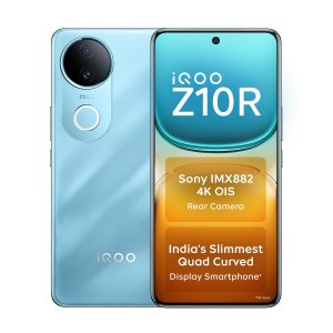 iQOO Z10R 5G Mobile Phone, 8GB RAM, 256GB Storage, 32MP 4K Selfie Camera, Quad-Curved AMOLED Display, Dimensity 7400 Processor with 750K+ AnTuTu, Aquamarine