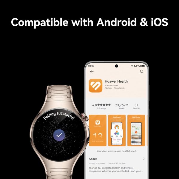 HUAWEI Watch 5, 46mm Smartwatch, Multi-Sensing X-TAP, Health MOT, Real-Time Fingertip Blood Oxygen, up to 11 Days Battery Life, eSIM, Aerospace-Grade Titanium Stainless Steel, iOS Android, Purple - Image 8