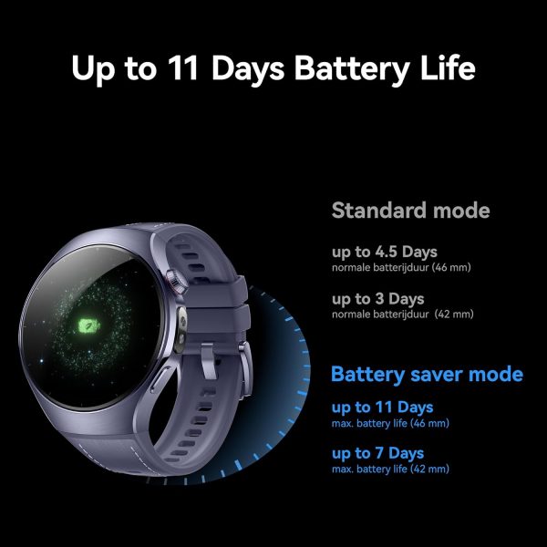 HUAWEI Watch 5, 46mm Smartwatch, Multi-Sensing X-TAP, Health MOT, Real-Time Fingertip Blood Oxygen, up to 11 Days Battery Life, eSIM, Aerospace-Grade Titanium Stainless Steel, iOS Android, Purple - Image 6