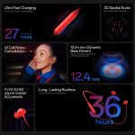 OnePlus Bullets Wireless Z3 in-Ear Neckband with 12.4mm Drivers, 3D Spatial Audio,10 mins Charge for 27 hrs Playback, 4 EQ preset, Dynamic bass Enhancement & BT5.4, Black - Image 7