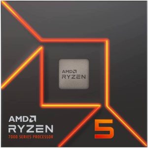 AMD Ryzen™ 5 7600 Desktop Processor, AM5, 6 Cores & 12 Threads, 5.1GHz Boost Clock, AMD Radeon Graphics, Includes Wraith Stealth Cooler, 100-100001015BOX