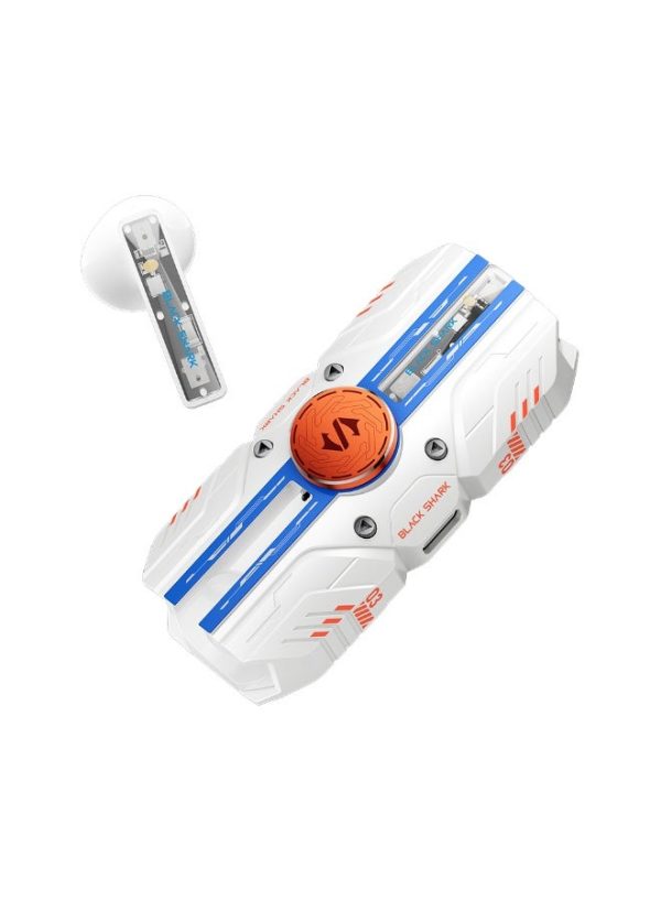 Black Shark Rokas 3 Wireless Gaming Earbuds - Fidget Spinner Case Design, RGB Lighting Effects, 13mm Dynamic Driver, HiFi Stereo, Ultra-Low Latency, 24H Battery Life - Mechanical Style - White - Image 3