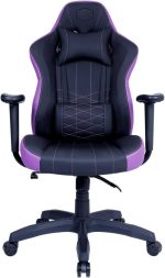 Cooler Master Caliber E1 Ergonomic Chair with Fixed Armrests and Head/Lumbar Support, Black+Purple, CMI-GCE1-PR - Image 2