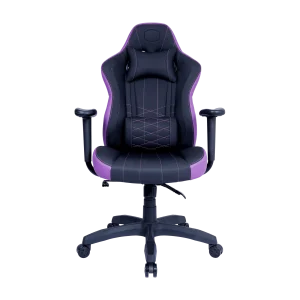 Cooler Master Caliber E1 Ergonomic Chair with Fixed Armrests and Head/Lumbar Support, Black+Purple, CMI-GCE1-PR