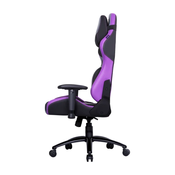 Cooler Master Caliber R3 Gaming Chair, Steel Frame, Wider Seat, 2D Armrests and Full 180° Recline, 150 kg load, Black-Grey-Purple, CMI-GCR3-PR - Image 6