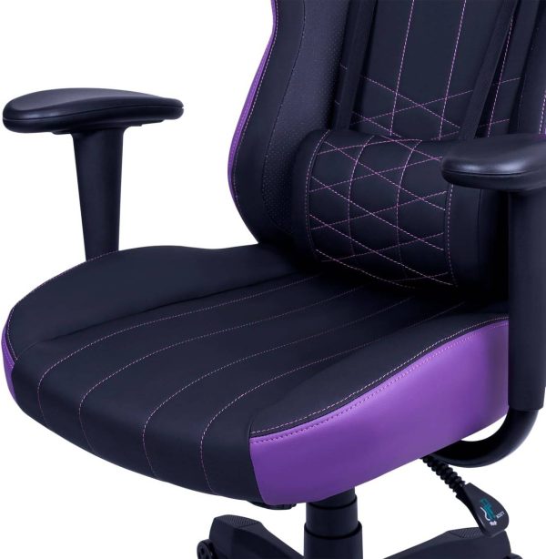 Cooler Master Caliber E1 Ergonomic Chair with Fixed Armrests and Head/Lumbar Support, Black+Purple, CMI-GCE1-PR - Image 4