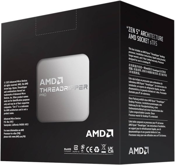 AMD Ryzen™ Threadripper™ PRO 9955WX  sTR5 Processor, 16 Cores & 32 Threads, Up to 5.4 GHz Max Boost Clock, 350W TDP, 100-100000725WOF - Image 2