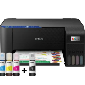 Epson EcoTank Home L3251 Wi‑Fi Ink Tank Printer, 3‑in‑1 Print/Scan/Copy, Ultra‑Low‑Cost Home Printing, Epson Smart Panel, Black, C11CJ67419
