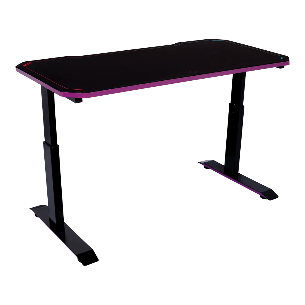 Cooler Master GD120 V1 Gaming Desk, 3 Level Hight Adjustment, 100kg Weight Capacity, Black/Purple, CMI-GD120-PRV1