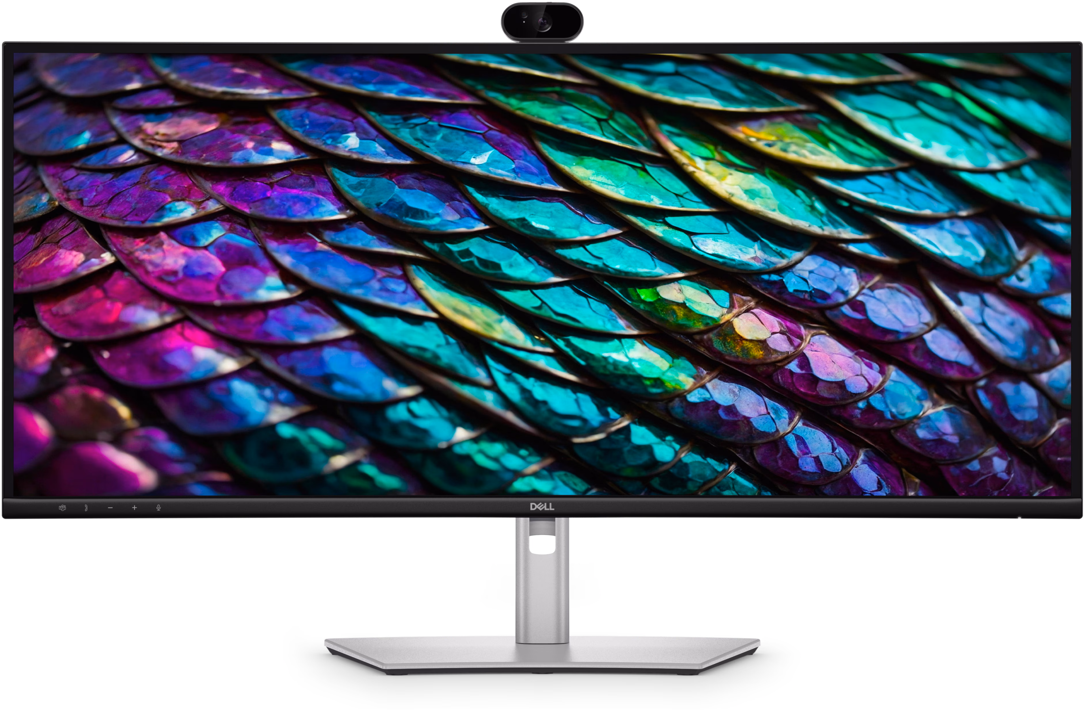 Dell Pro P 34 USB-C Hub Conferencing Monitor, WQHD (3440 x 1440) Resolution, IPS Panel, 100Hz Refresh Rate, 5 ms GTG (Fast) Response Time, Integrated Webcam, Integrated Speakers, Silver, P3426WEB