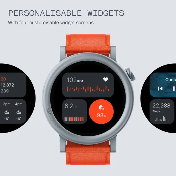 CMF by Nothing Watch Pro 2 Smartwatch, Touch Screen, Display Size - 33.5 mm, Orange Strap - Image 7