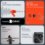 CMF by Nothing Buds 2a, 42 dB ANC, 12.4mm Driver, Dirac-tuned, Ultra Bass Tech, 35.5 hrs Bluetooth Headset, Dark Grey - Image 3
