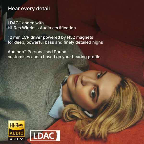 CMF by Nothing Buds 2 Plus with 50dB Hybrid ANC, Hi-Res + LDAC, Spatial Audio, 6HD Mic, 61.5Hrs Bluetooth Headset, Light Grey - Image 6