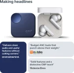 CMF by Nothing Buds 2 Plus with 50dB Hybrid ANC, Hi-Res + LDAC, Spatial Audio, 6HD Mic, 61.5Hrs Bluetooth Headset, Light Grey - Image 4