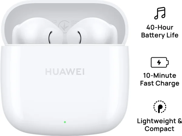 Huawei FreeBuds SE 2, 40-Hour Battery Life, Compact and Comfortable to Grip, 3 Hours of Music Playback on a 10-Minute Charge, IP54 Dust & Splash Resistance, Robust Bluetooth 5.3 Connections, White - Image 4